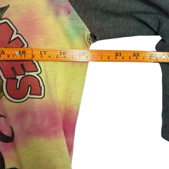 VTG Tie Dye 1981 Rolling Stones Concert Raglan Tee Thrashed Distressed Large - Picture 13 of 16